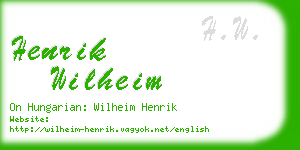 henrik wilheim business card
